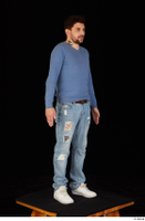  Hamza blue jeans blue sweatshirt dressed standing white sneakers whole body 0008.jpg
